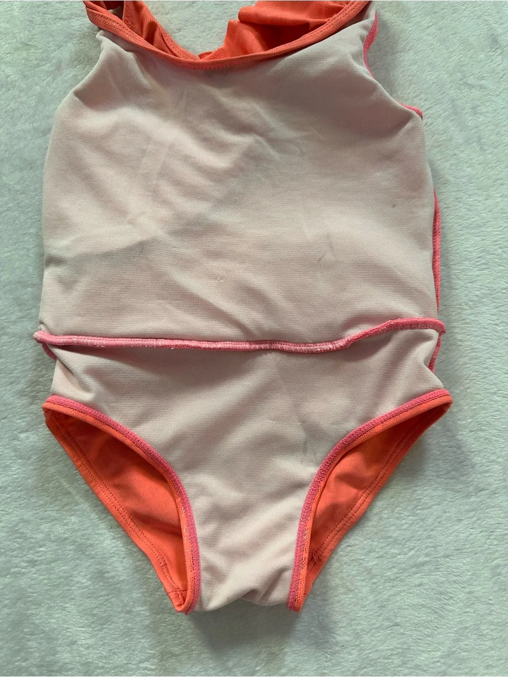 Sol Swim Mermaid Scales Iridescent Ruffle One Piece Swimsuit Toddler Girls 4T